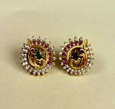 Handmade Brass Metal Jewellery Paisley Stud Earrings